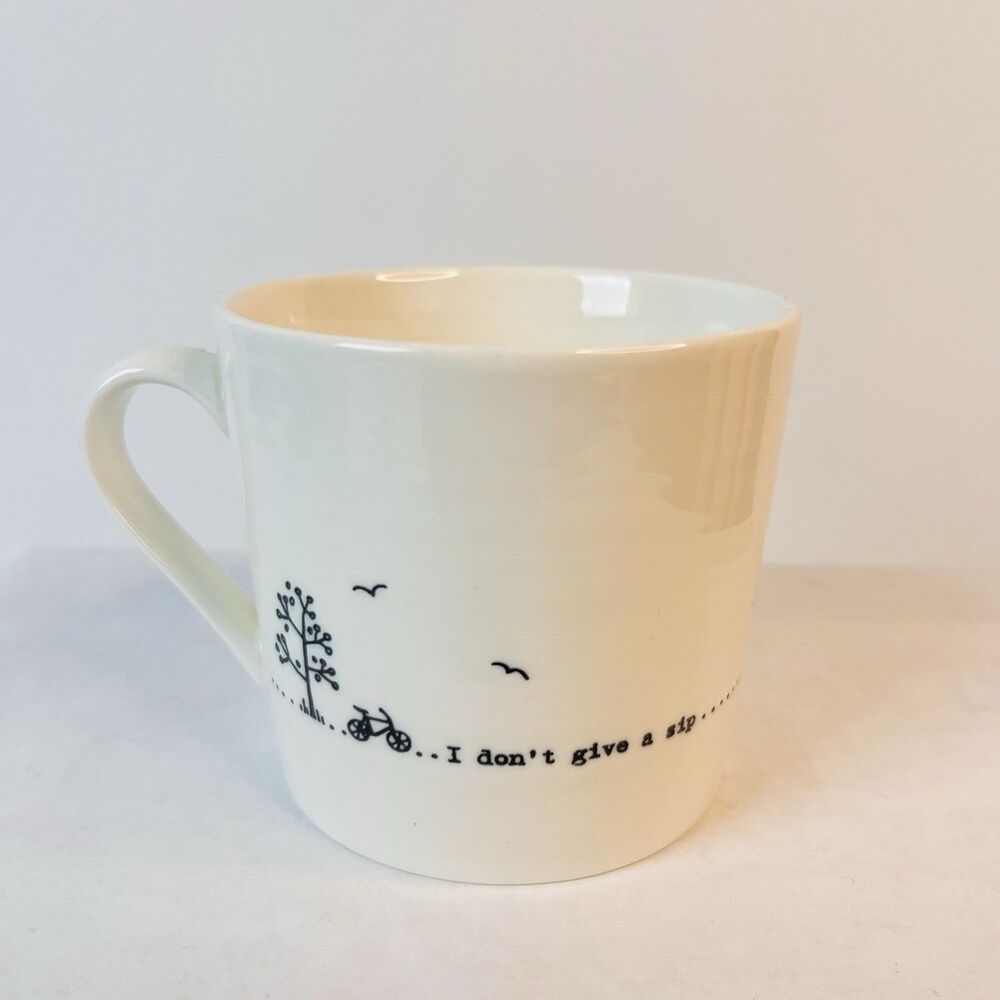 I Don't Give A Sip Porcelain Wobbly Bicycle Birds Mug East of India